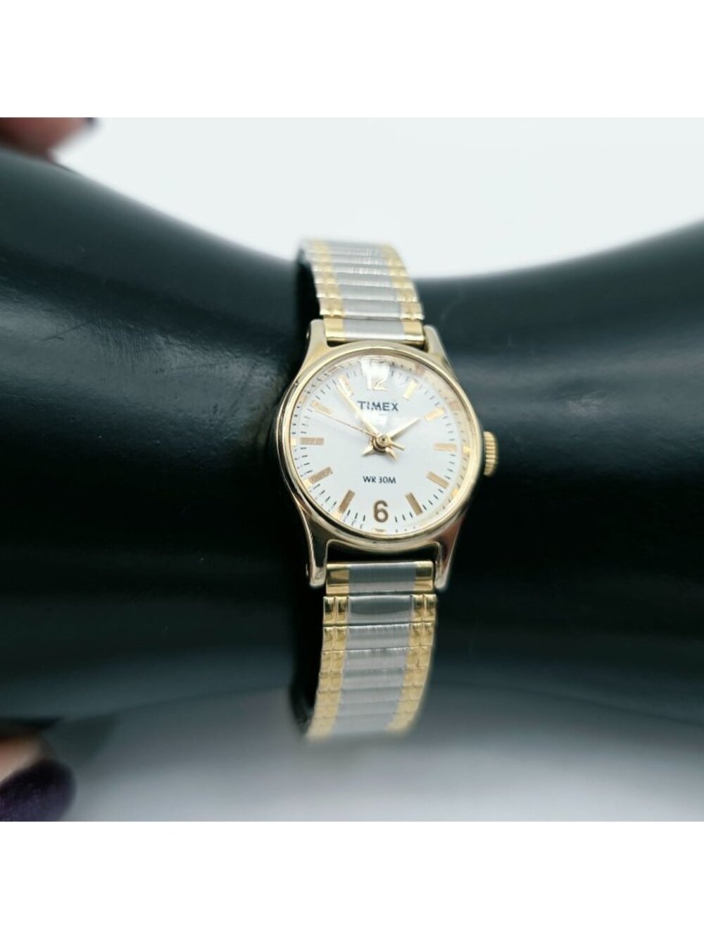 Timex WR 30M Women's Water Resistant Watch Two-Tone Gold & Silver Expansion Band